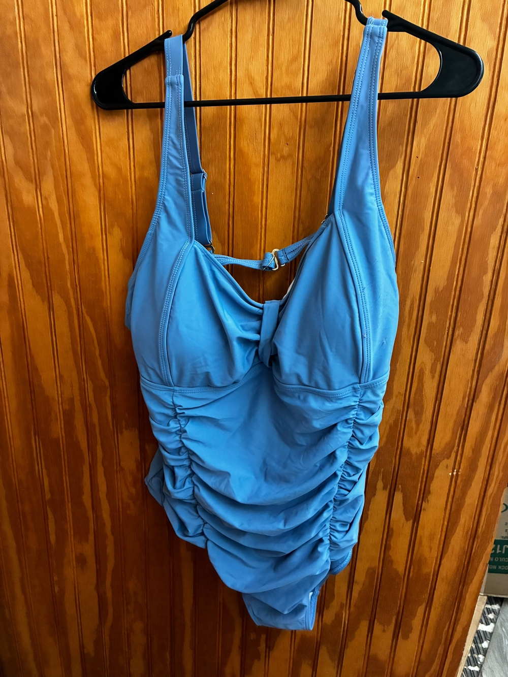 Ruched One-Piece Swimsuit in Blue Size 18 NWT